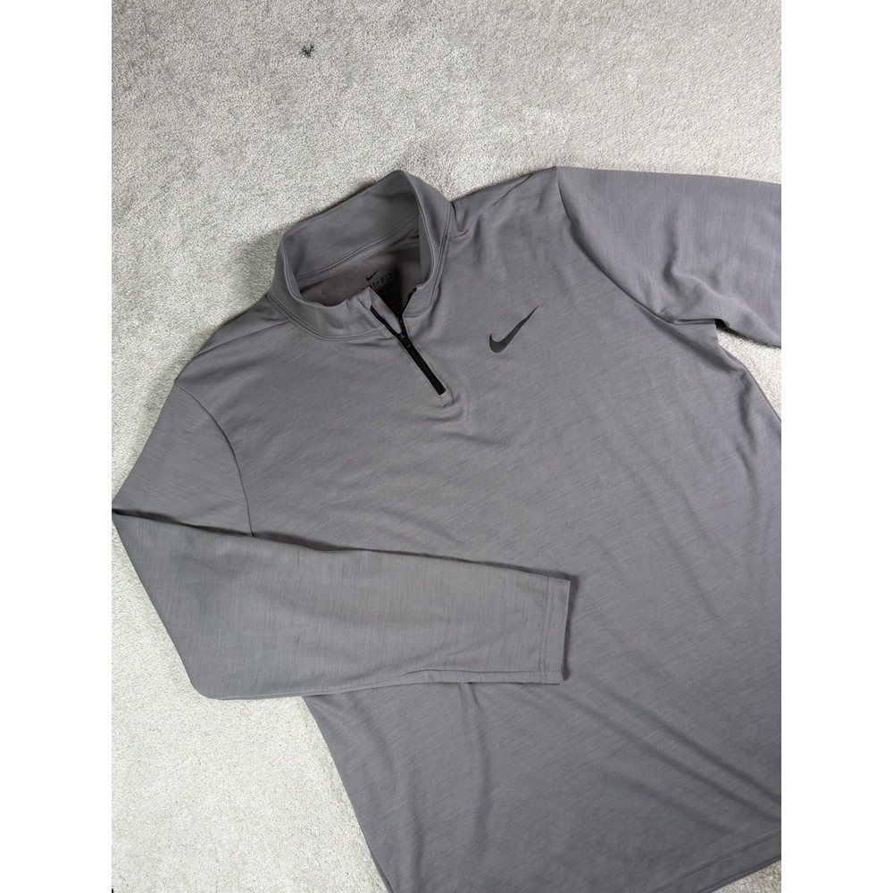 Nike Dri-FIT 1/4 Zip Pullover Men's XLT Grey L/S Standard Fit Active Top Golf